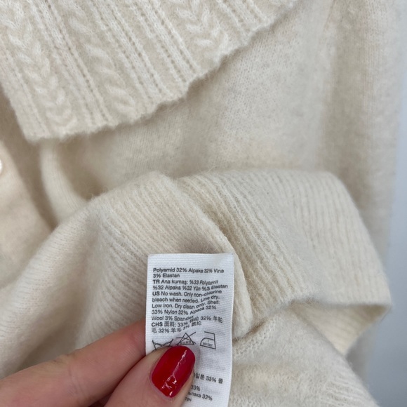 & OTHER STORIES Statement Alpaca/wool BlendCollar Knit Cardigan Size M - Picture 8 of 9